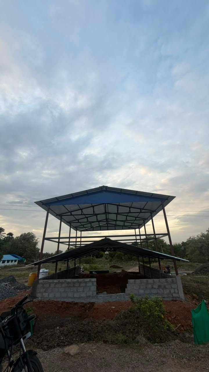 Industrial Shed Frame Under Erection
